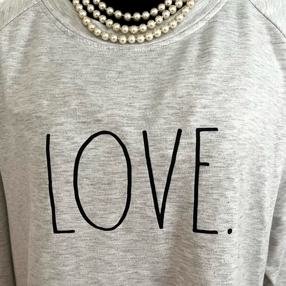 Rae Dunn Love Sweatshirt sz L - Picture 3 of 10
